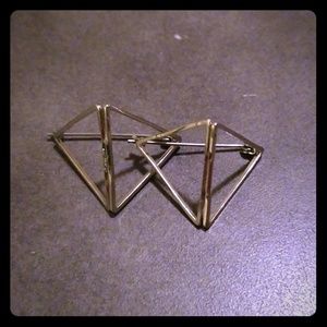 Silver pyramid earrings
